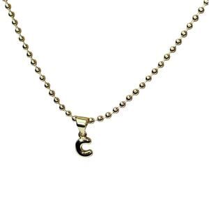 Initial Necklace Letter C color Gold
